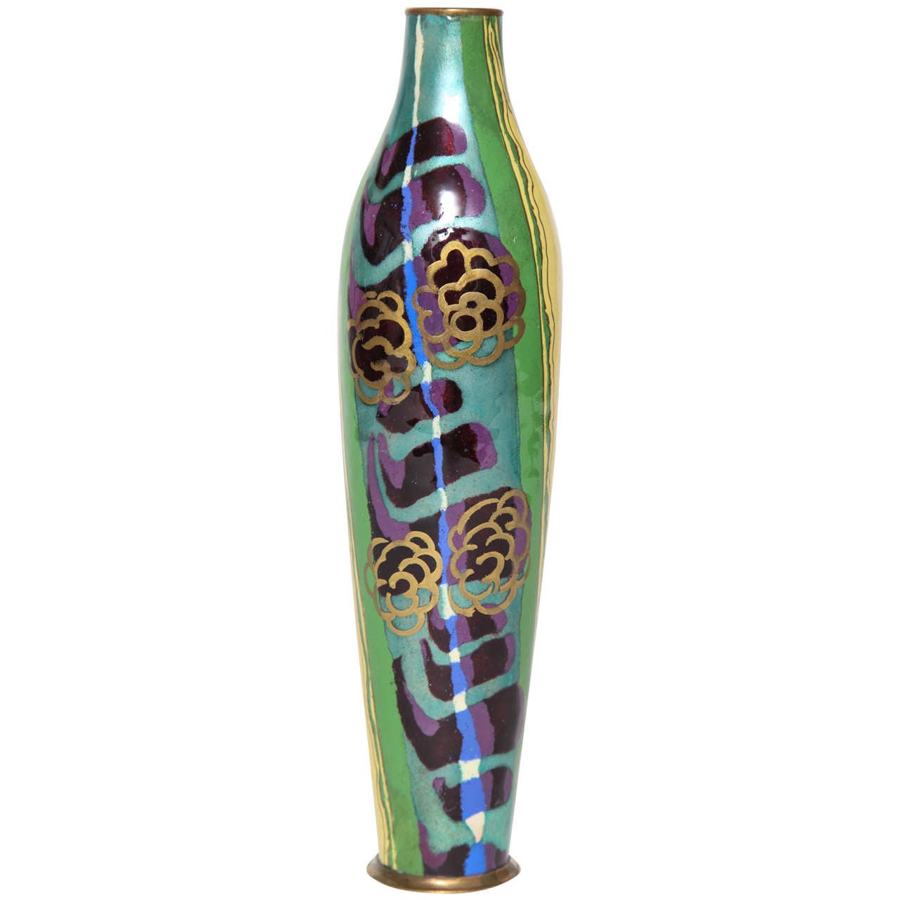 Vase Sarlandie Pour Limoges - Décor émail Polychrome - Fabrication Française