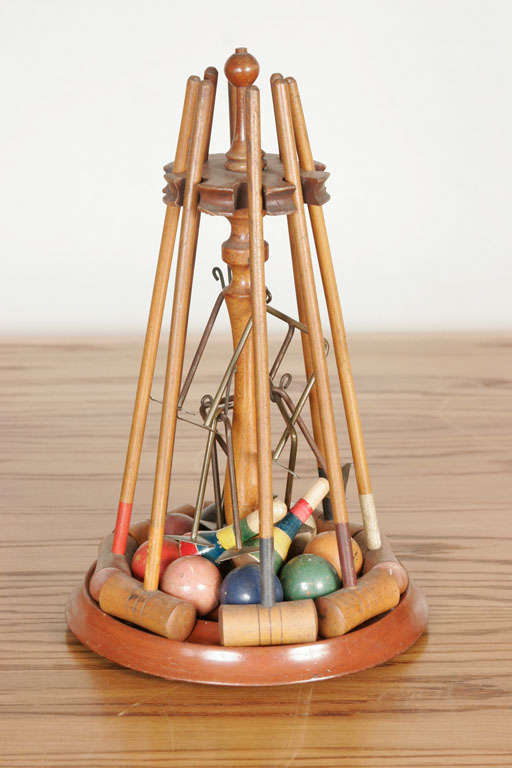 Table croquet set made by British toy specialists Chad Valley Games, whom in 1938 were appointed 