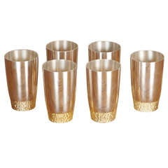 Set of 6 Silver and Silver Gilt Beakers