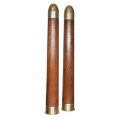 Pair of Extremely Large Wooden Models of Drill/Parade Shells