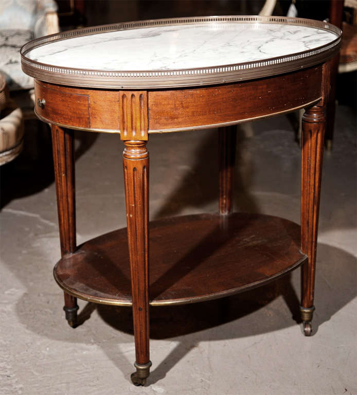 Maison Jansen Louis XVI Style Mahogany 2 Tier Side Table