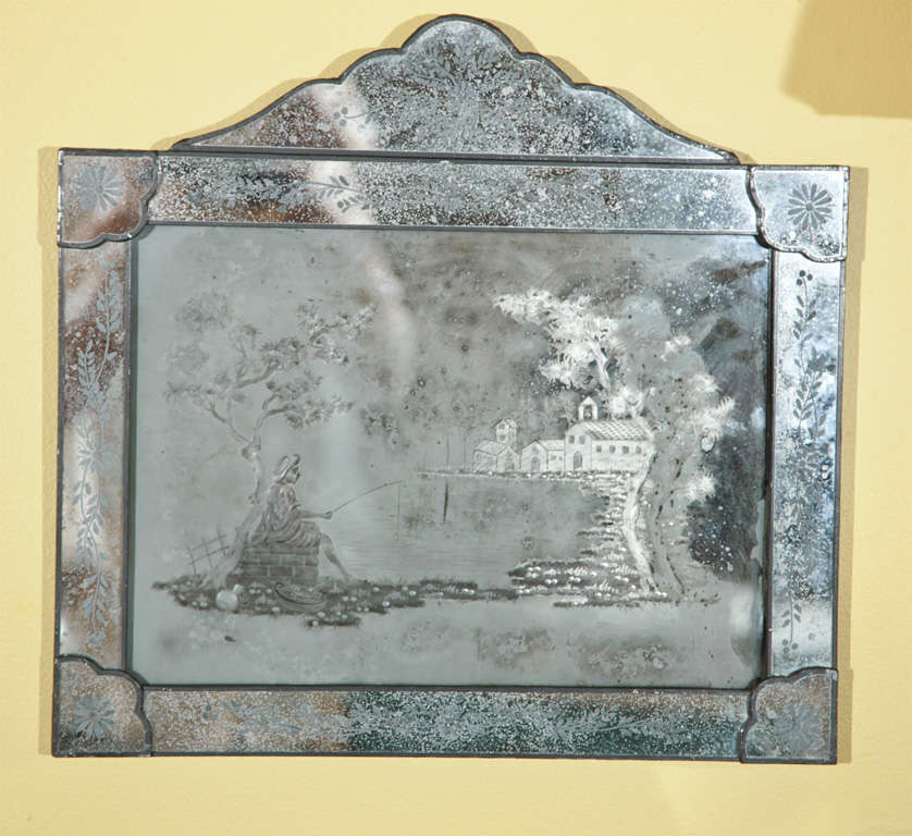 Pair Of Antique Etched Glass Mirror Plaques At 1stdibs Early Victorian Pair Of Antique Etched Glass Mirror Plaques For