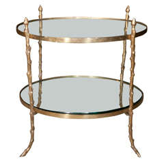 Faux Bois Brass Table in Manner of Jansen 7