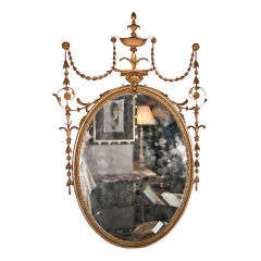 Antique Adams Style Oval Mirror
