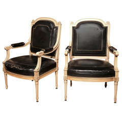 Pair of French Louis XVI Style Armchairs by Maison Jansen