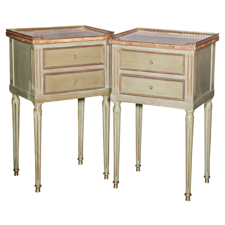 Pair of Marble Top Stands by Maison Jansen