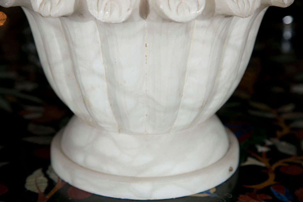 Unknown White Alabaster Urn For Sale