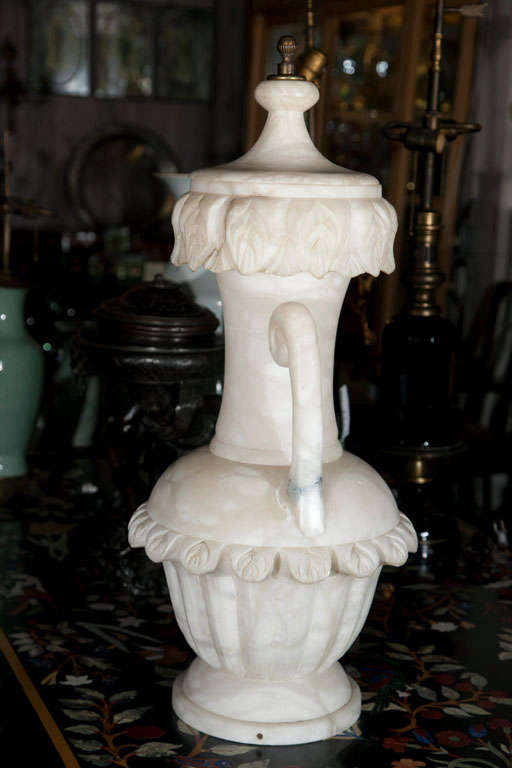White Alabaster Urn For Sale 1