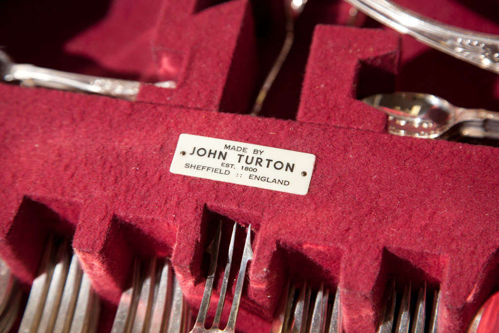 Service For  12 Sheffield  Flatware  Fiddle And Shell Pattern 5