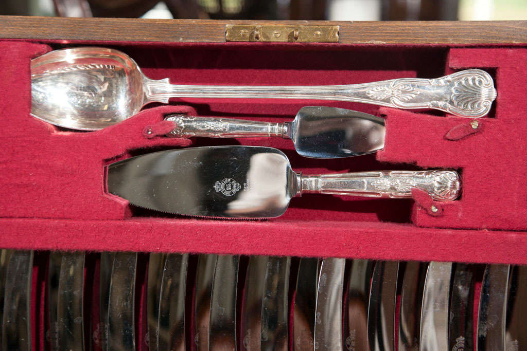 British Service For  12 Sheffield  Flatware  Fiddle And Shell Pattern
