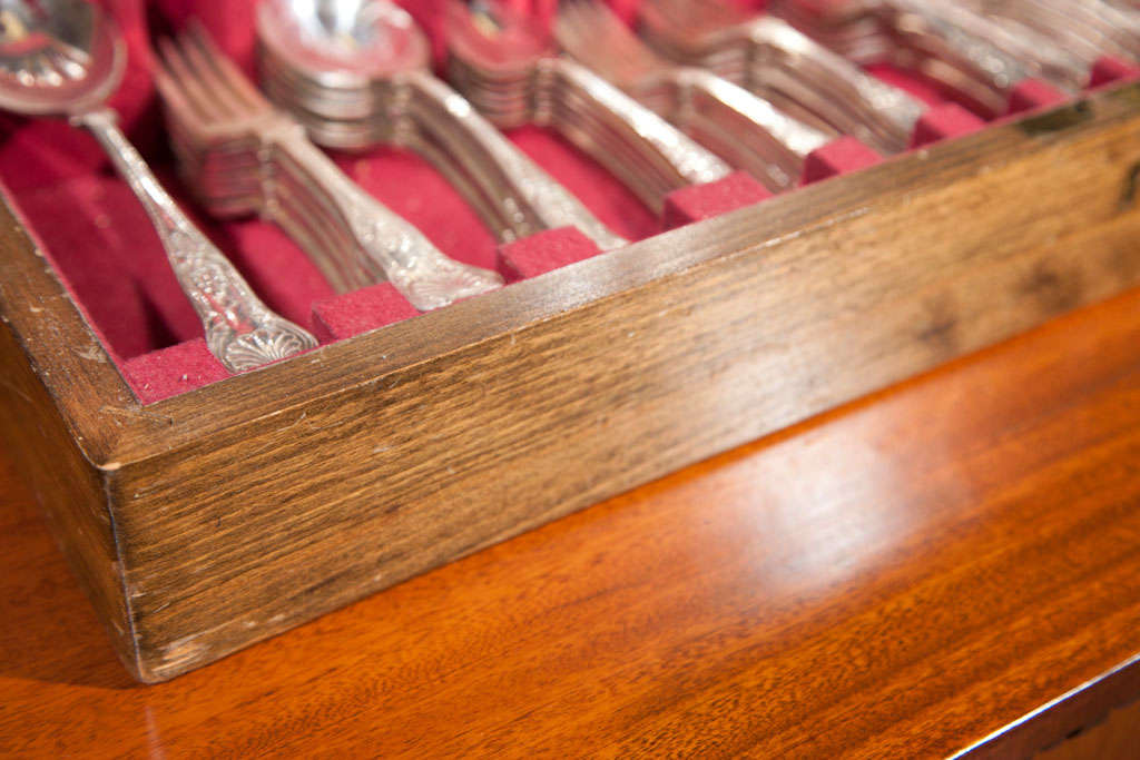 Service For  12 Sheffield  Flatware  Fiddle And Shell Pattern 2