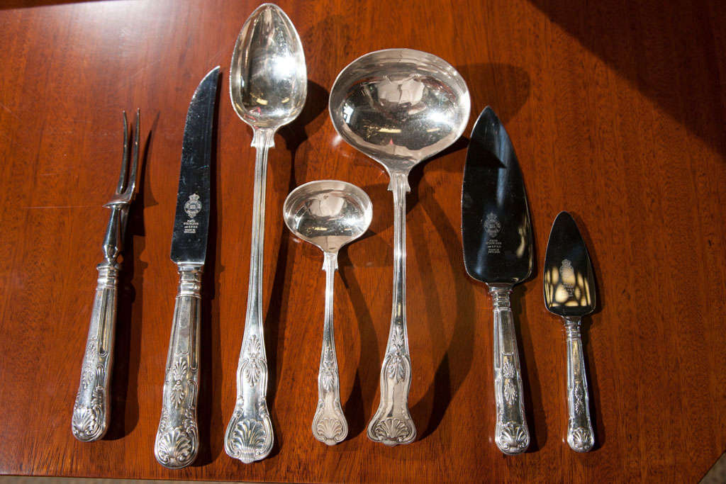 Service For  12 Sheffield  Flatware  Fiddle And Shell Pattern 4