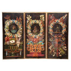 Set Of  3 Hand Painted Panels
