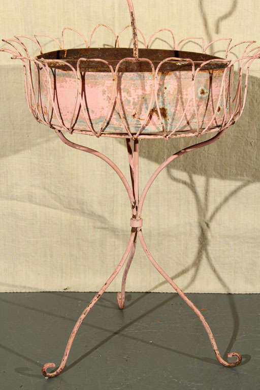 Mid-20th Century Pink French Wire Stand