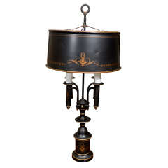 Handpainted Black Tole Lamp