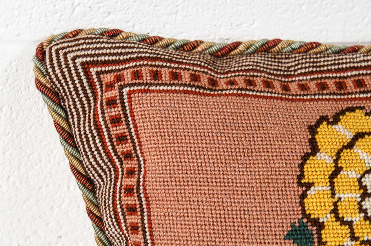 A Great Needlepoint Pillow In Excellent Condition In Hudson, NY