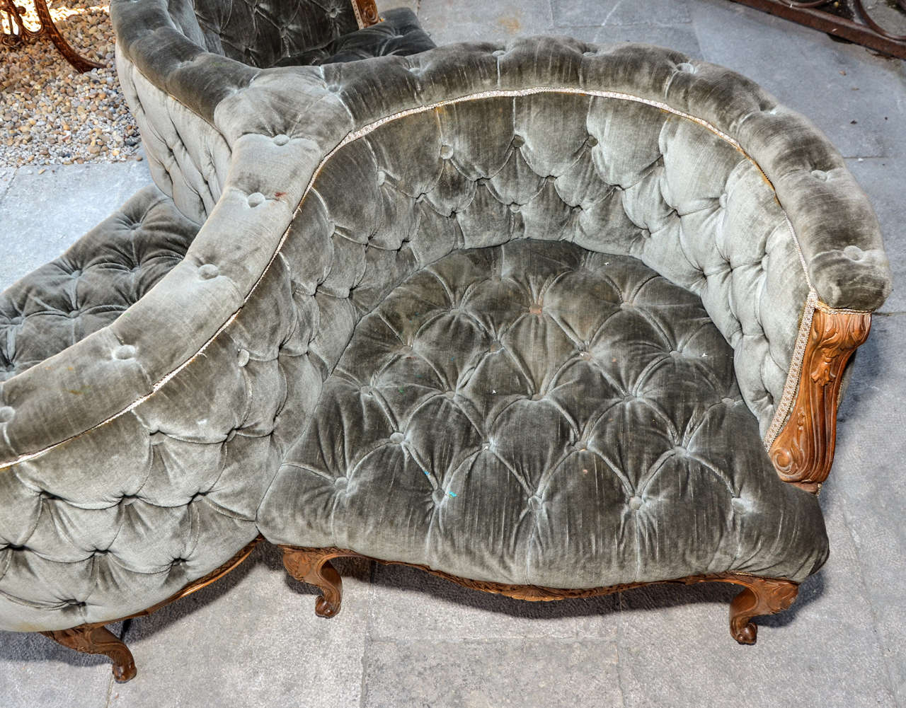 Rare Conversation Sofa In Good Condition In Isle Sur La Sorgue, Provence