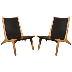 Pair of Swedish 1954 "Hunting Chair" Model 204 by Unar Osten Kristansson