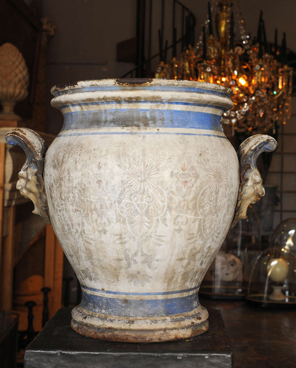 A pair of enamled cast iron 