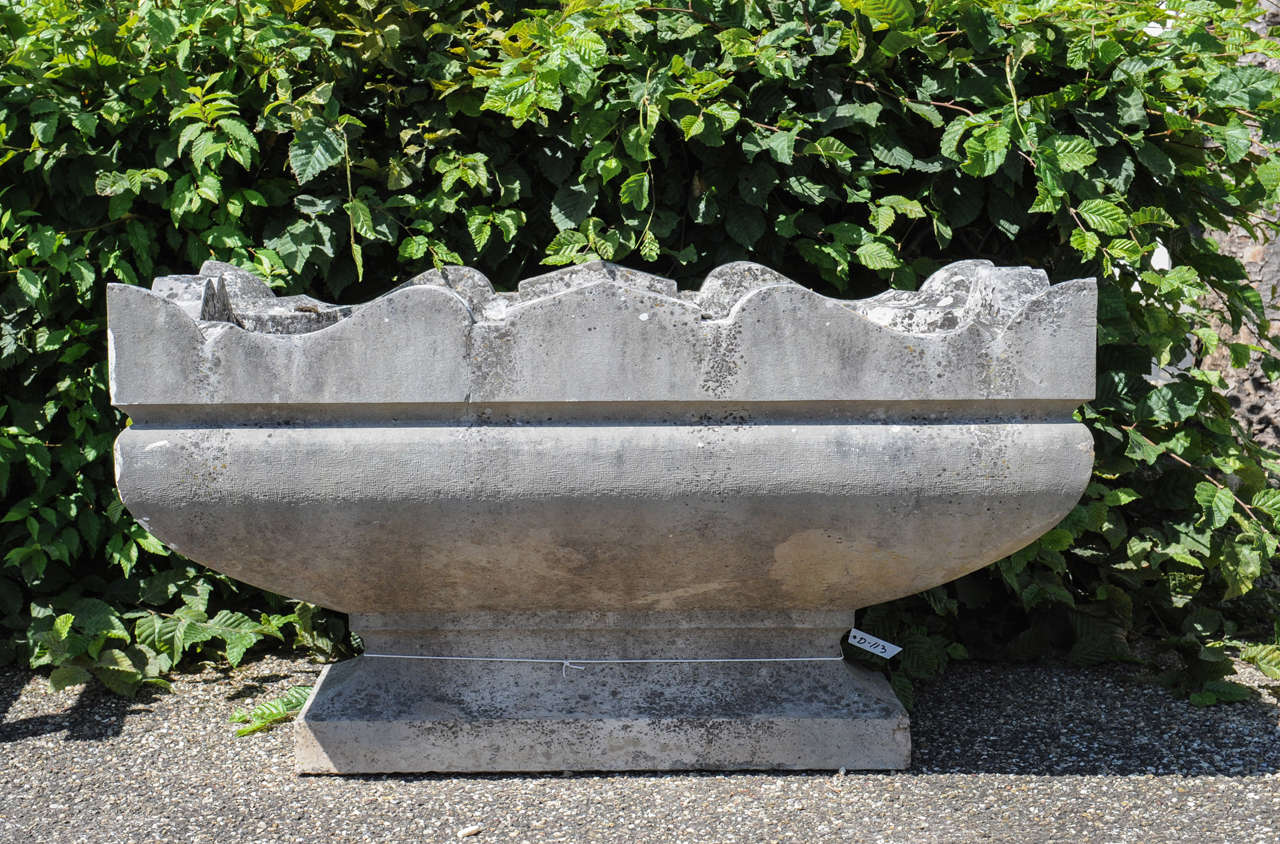 Early 20th c. French Neo Classical planter from Pierre de Bourgogne stone.