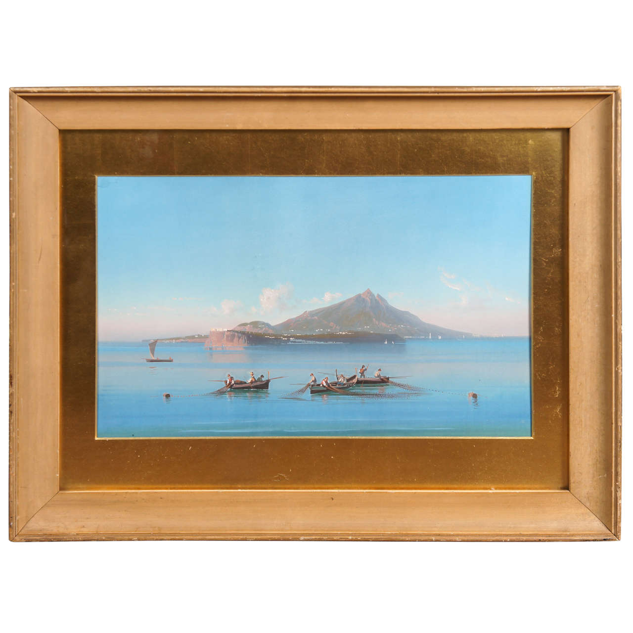 Grand Tour Gouache of Capri For Sale