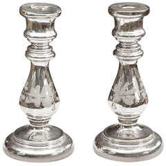 Pair of Mercury Glass Candlesticks 3