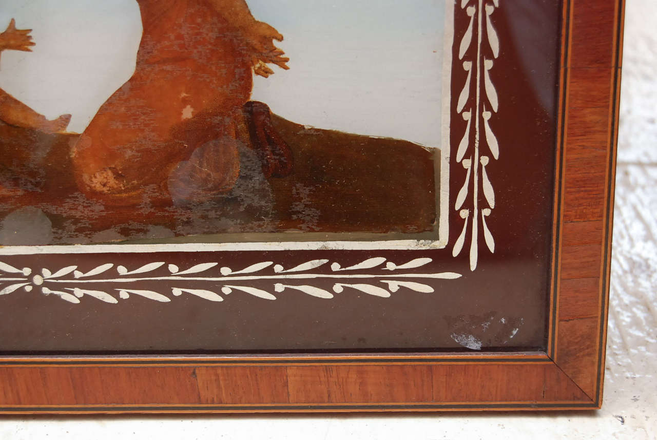 Pair of English Reverse Transfer Prints of Mothers and Children For