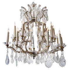 Antique 19th c Italian Crystal Chandelier