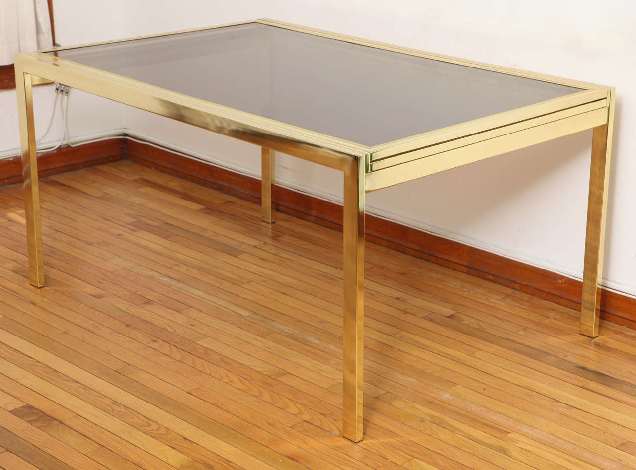 American Polished Brass Table by DIA For Sale