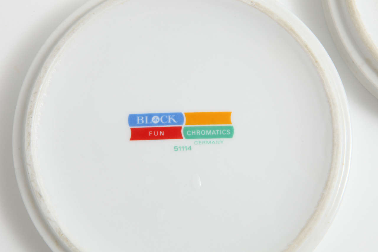 Late 20th Century Mod Block Chromatics Dishes For Sale