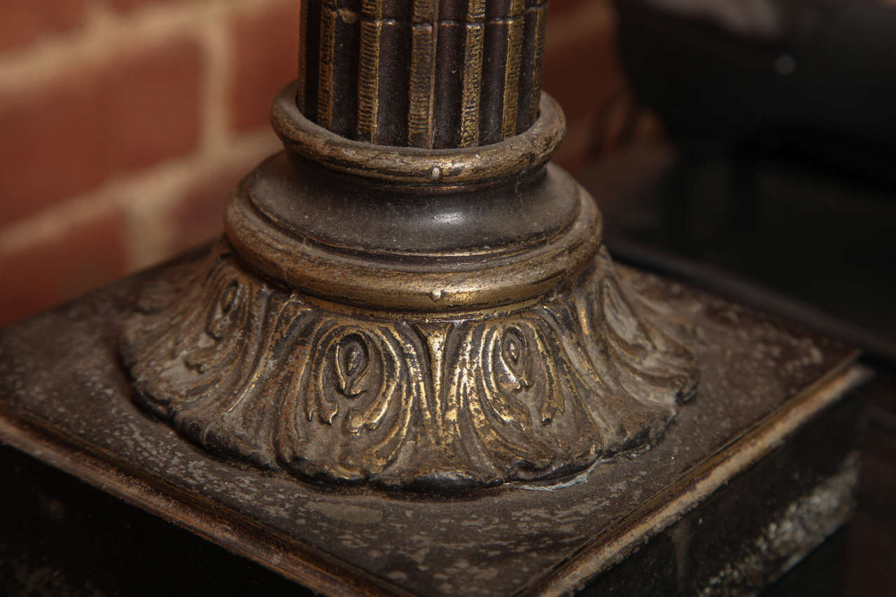 20th Century Edwardian Antique Corinthian Brass Table Lamp, circa 1910 For Sale