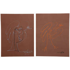 "Fire Rooster" Contemporary Brown Collection. Art Pieces by Alfonzo Muñoz