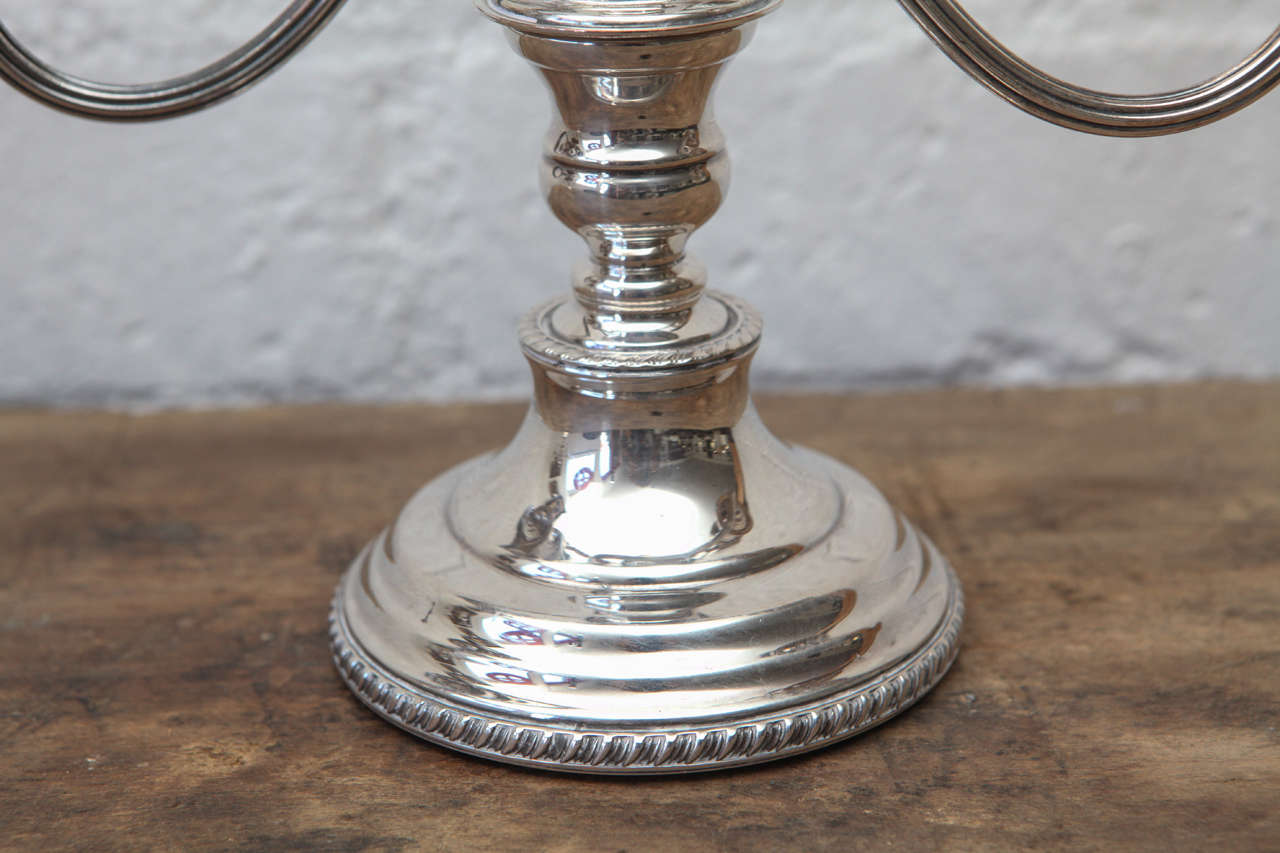 Early 20th Century Silver Plated Continental Candlesticks In Good Condition In Culver City, CA