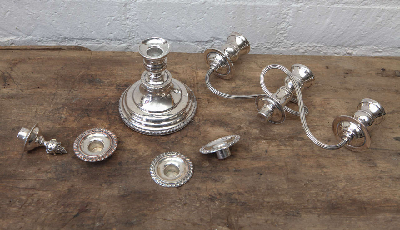 Early 20th Century Silver Plated Continental Candlesticks 4