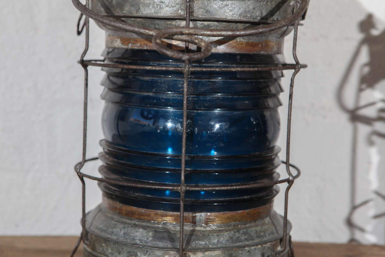 British Two 19th Century Port and Starboard Ship Lantern Lamps