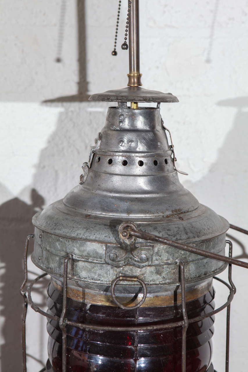 Two 19th Century Port and Starboard Ship Lantern Lamps 2