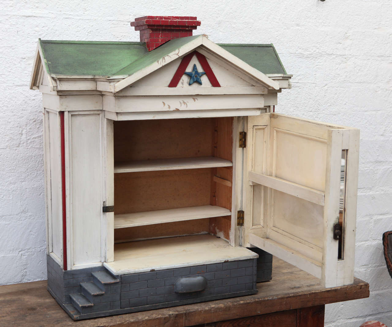 Odd Fellow Folk Art Makeup House with Secret Compartments For Sale 1