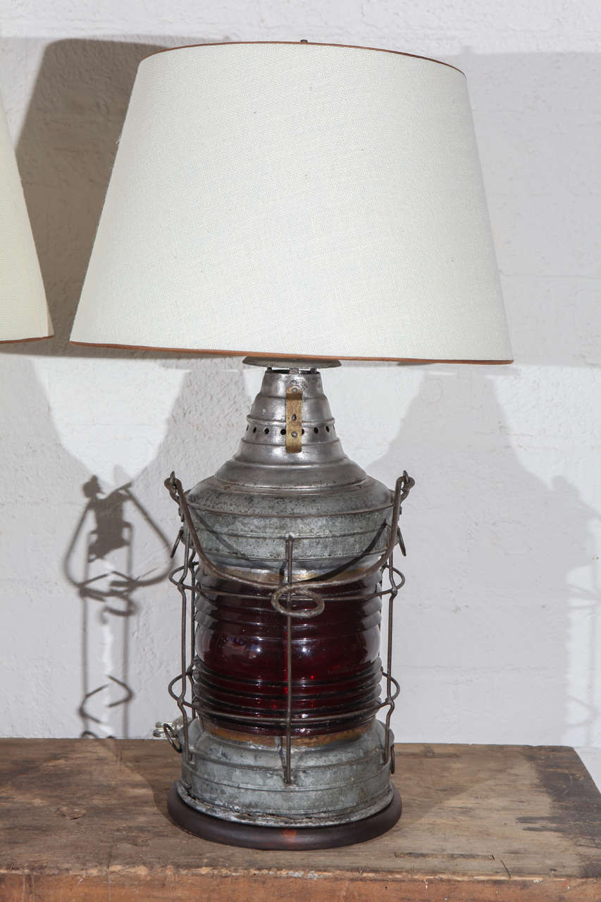 Two 19th century port and starboard ship lantern lamps at 1stdibs
