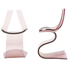 Rares chaises "Dumas" en acrylique de Boris Tabacoff
