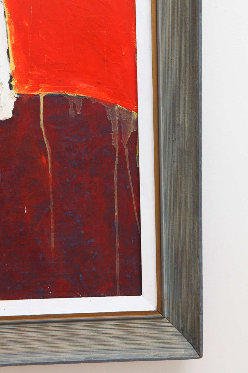 Abstract Painting in Orange, White and Red In Excellent Condition In Santa Monica, CA