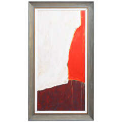 Abstract Painting in Orange, White and Red