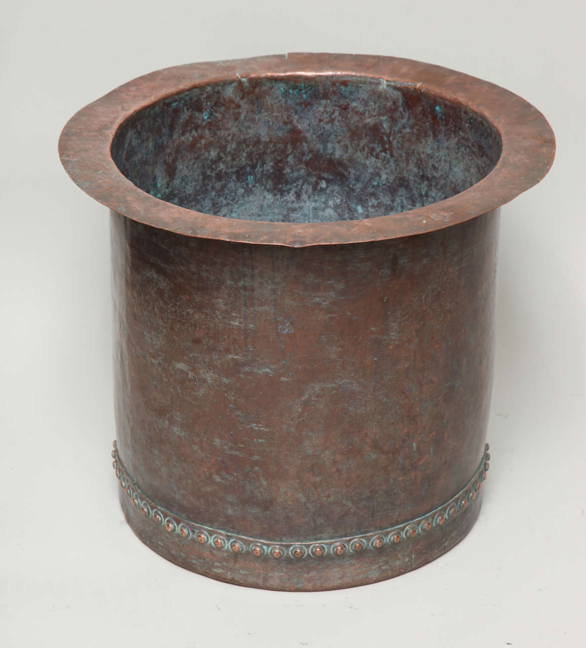Fantastic Riveted Copper Early 19th Century Oversize Log Bin 6