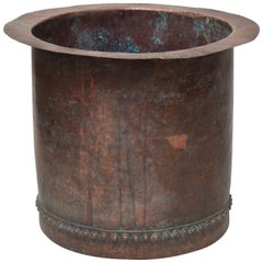 Fantastic Riveted Copper Early 19th Century Oversize Log Bin