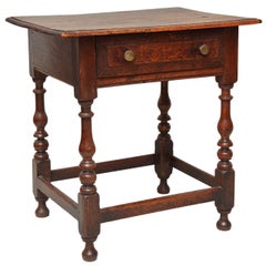 Antique Late 17th Century English Oak and Ash Side Table