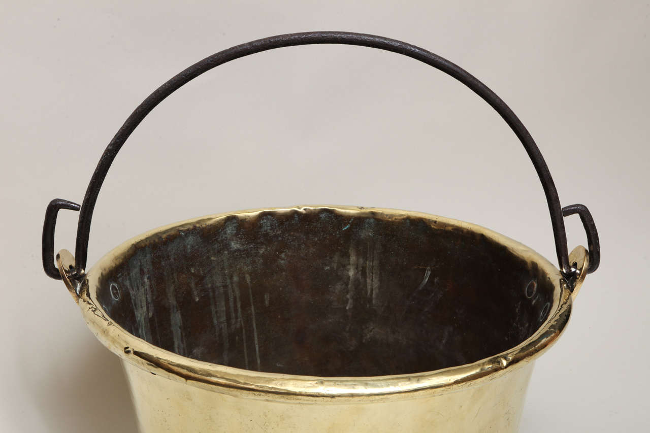 British Late 18th or Early 19th Century Brass Log Bin