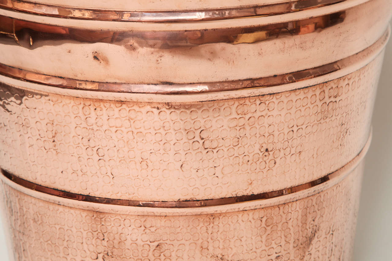 19th Century Tall Brass Handled Copper Bucket