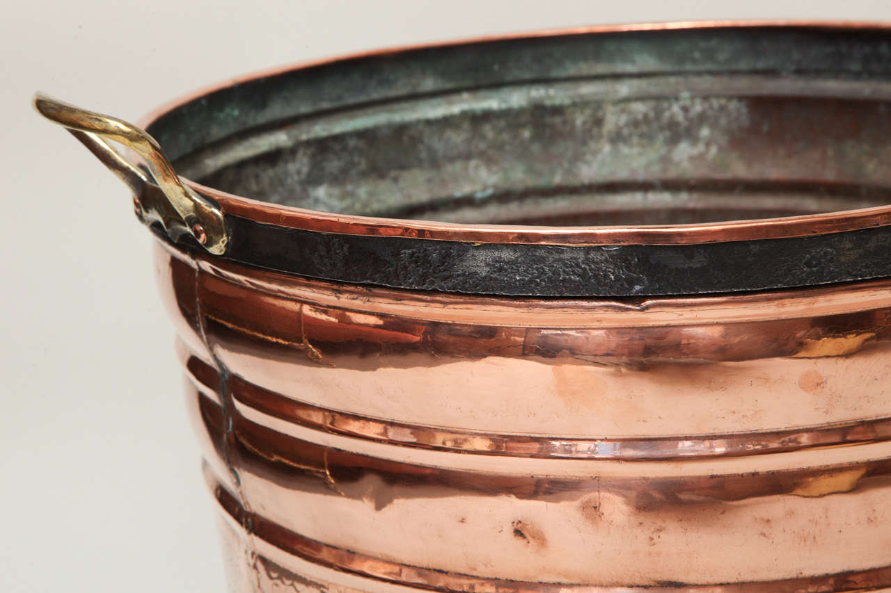 Tall Brass Handled Copper Bucket 1