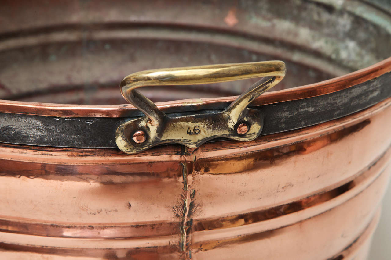 Tall Brass Handled Copper Bucket 2