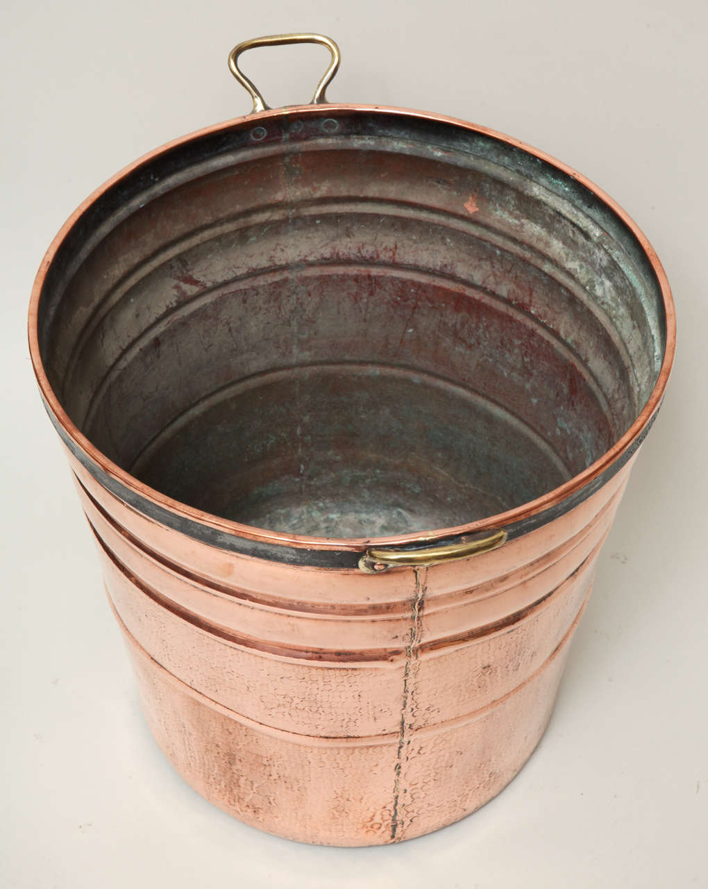 Tall Brass Handled Copper Bucket 4