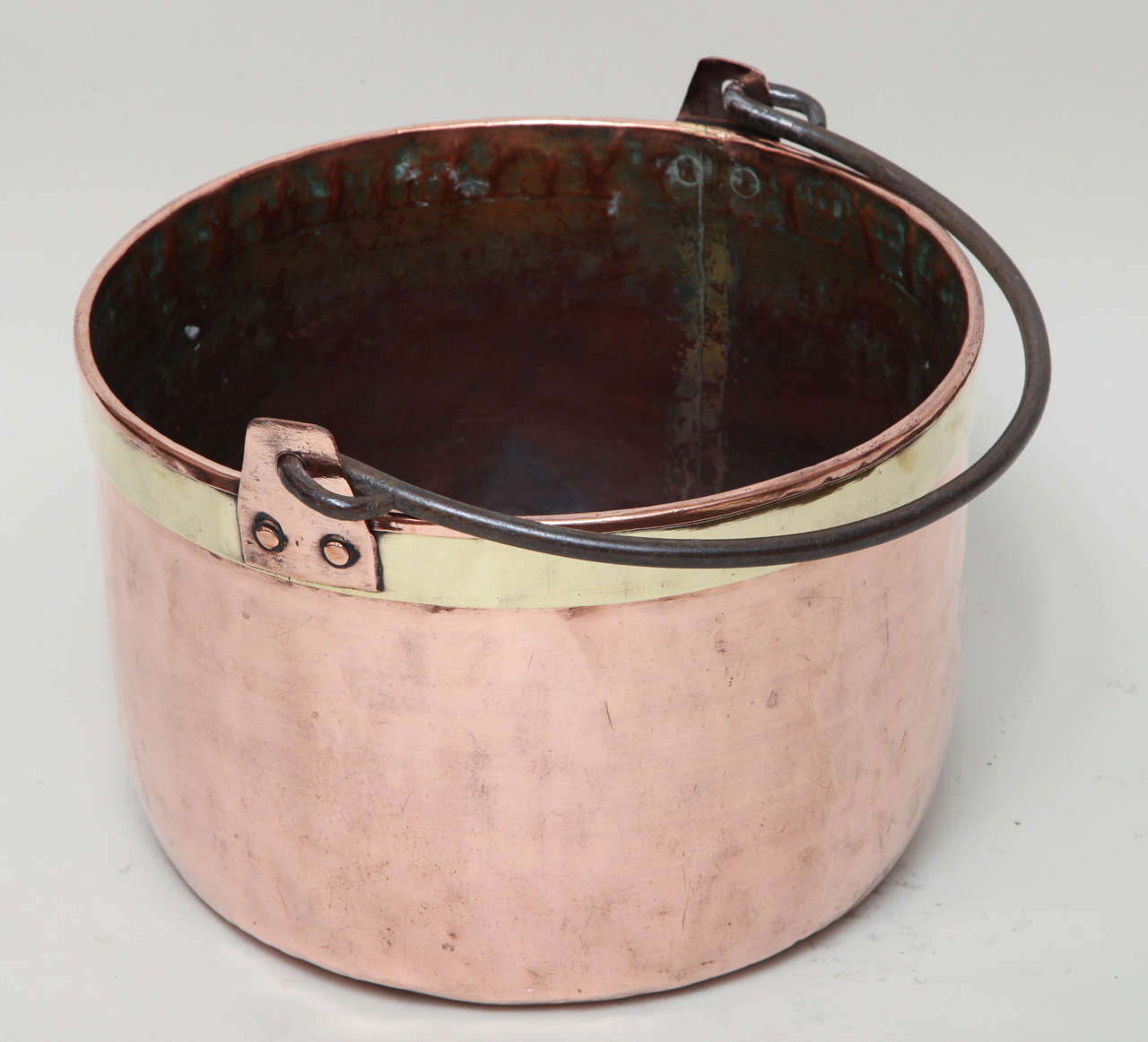 19th Century Brass Banded Copper Bucket 2